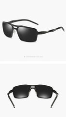 Men's Rectangular 'Tiburon' Poly Carbonate Polarized Sunglasses