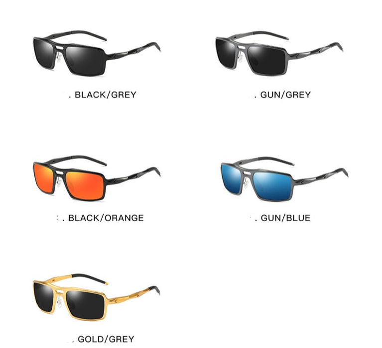 Men's Rectangular 'Tiburon' Poly Carbonate Polarized Sunglasses