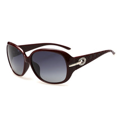 Women's Oversized Polarized Round 'Roma' Plastic Sunglasses