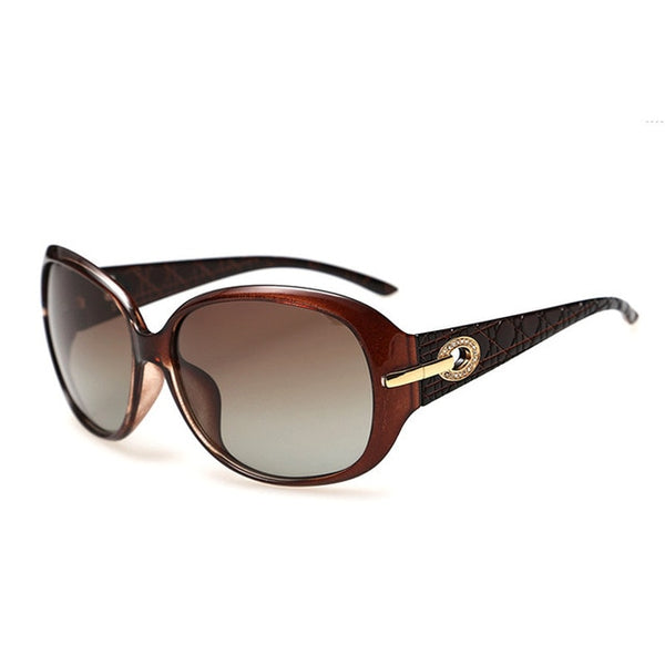 Women's Oversized Polarized Round 'Roma' Plastic Sunglasses