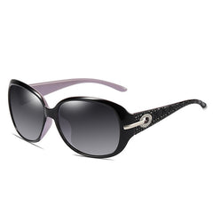 Women's Oversized Polarized Round 'Roma' Plastic Sunglasses