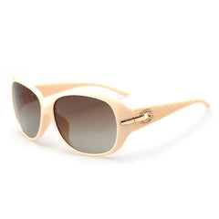 Women's Oversized Polarized Round 'Roma' Plastic Sunglasses