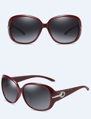 Women's Oversized Polarized Round 'Roma' Plastic Sunglasses