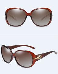 Women's Oversized Polarized Round 'Roma' Plastic Sunglasses