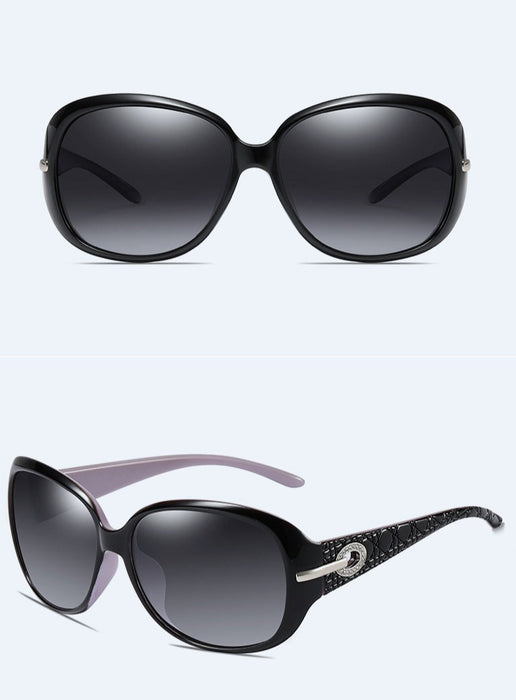 Women's Oversized Polarized Round 'Roma' Plastic Sunglasses