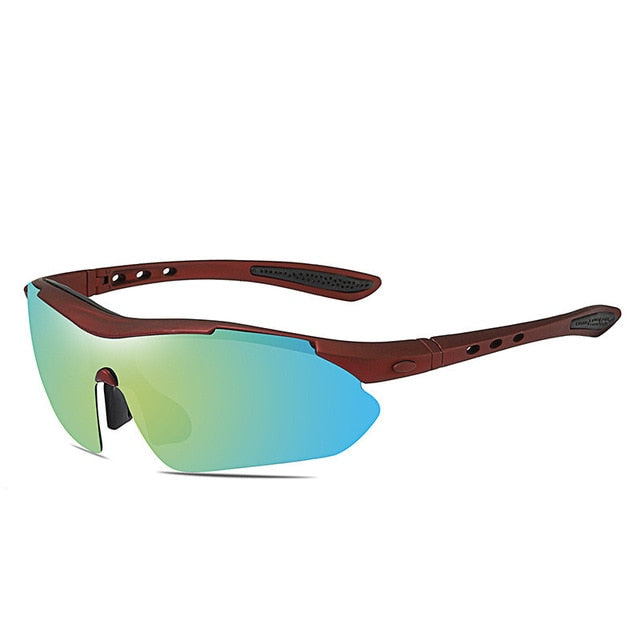 Men's Polarized Sports Semi Rimless 'Hammer' Plastic Sunglasses