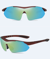 Men's Polarized Sports Semi Rimless 'Hammer' Plastic Sunglasses