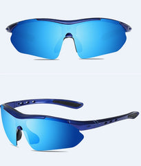 Men's Polarized Sports Semi Rimless 'Hammer' Plastic Sunglasses