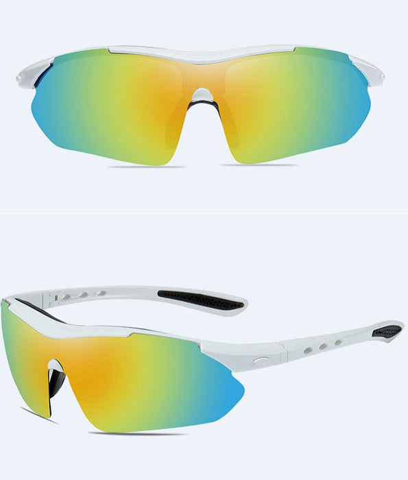 Men's Polarized Sports Semi Rimless 'Hammer' Plastic Sunglasses