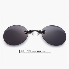 Men's Morpheus' Round Rimless Clip On The Matrix ' Metal Sunglasses