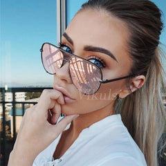 Women's Oversized Polarized Aviator 'Happy Vana' Metal Sunglasses