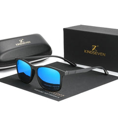 Men's Polarized Rectangular 'Razor's Edge' Plastic Sunglasses