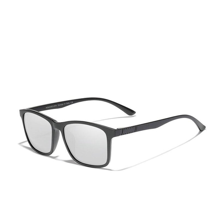 Men's Polarized Rectangular 'Razor's Edge' Plastic Sunglasses