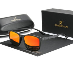 Men's Polarized Rectangular 'Razor's Edge' Plastic Sunglasses