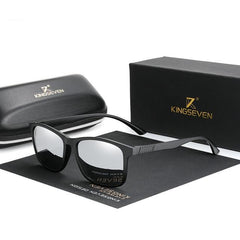 Men's Polarized Rectangular 'Razor's Edge' Plastic Sunglasses