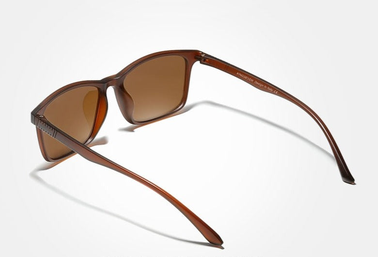 Men's Polarized Rectangular 'Razor's Edge' Plastic Sunglasses