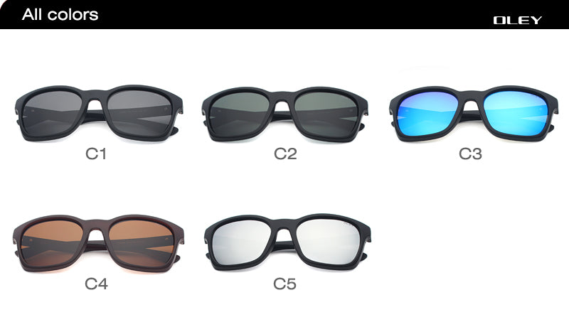 Men's Polarized Sports Rectangular 'All Mountain' Plastic Sunglasses