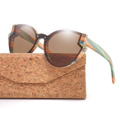 Unisex Polarized Butterfly 'Beauty' Wooden Bamboo Sunglasses