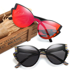 Unisex Polarized Butterfly 'Beauty' Wooden Bamboo Sunglasses