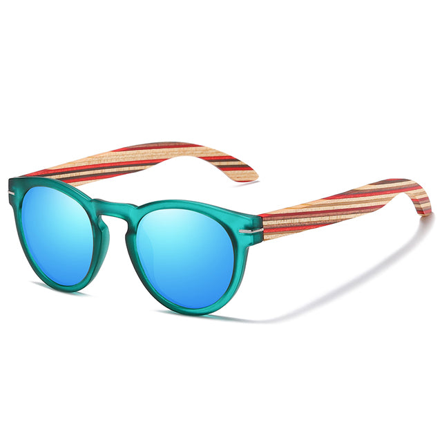 Men's Round Polarized 'Buzz' Wooden Sunglasses