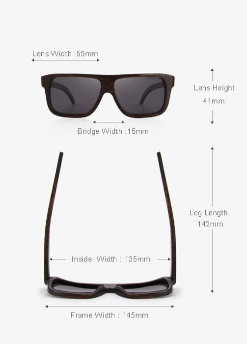 Men's Square Polarized 'Ambush' Wooden Sunglasses