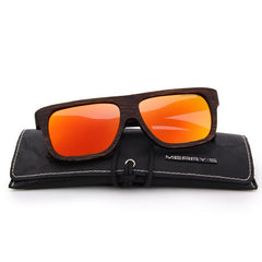 Men's Square Polarized 'Ambush' Wooden Sunglasses