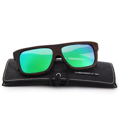 Men's Square Polarized 'Ambush' Wooden Sunglasses