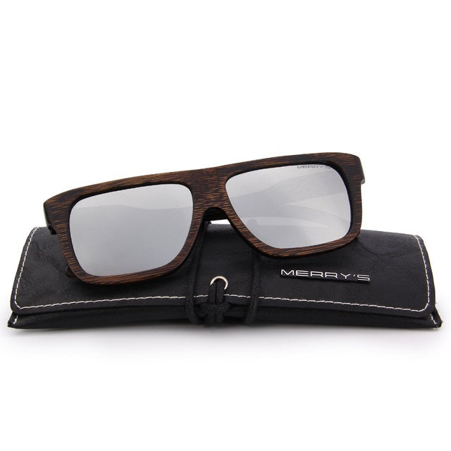 Men's Square Polarized 'Ambush' Wooden Sunglasses
