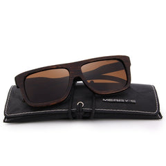 Men's Square Polarized 'Ambush' Wooden Sunglasses