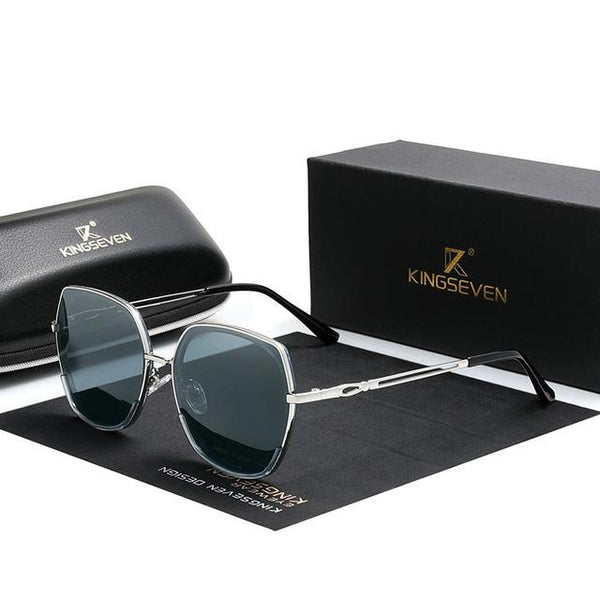 Women's Polarized Square 'New Regime' Metal Sunglasses