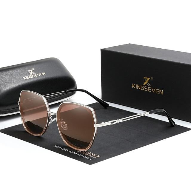 Women's Polarized Square 'New Regime' Metal Sunglasses