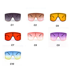 Women's Oversized Rimless Rectangle 'Pellucid' Metal Sunglasses