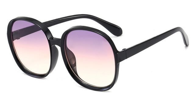 Women's Oversized Vintage  Round 'Rio' Plastic Sunglasses