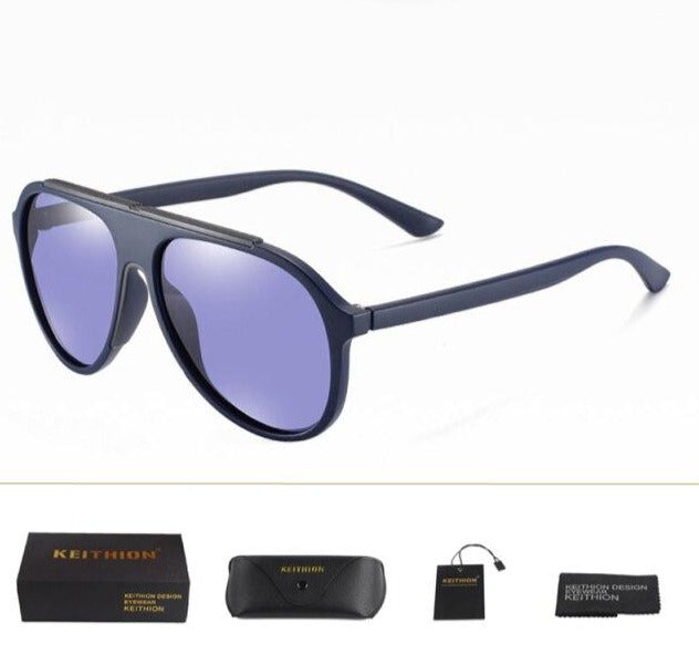 Men's Aviator Polarized 'Channing' Plastic Sunglasses