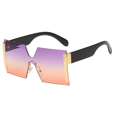 Women's Oversized Rimless Square 'Little Harley' Plastic Sunglasses