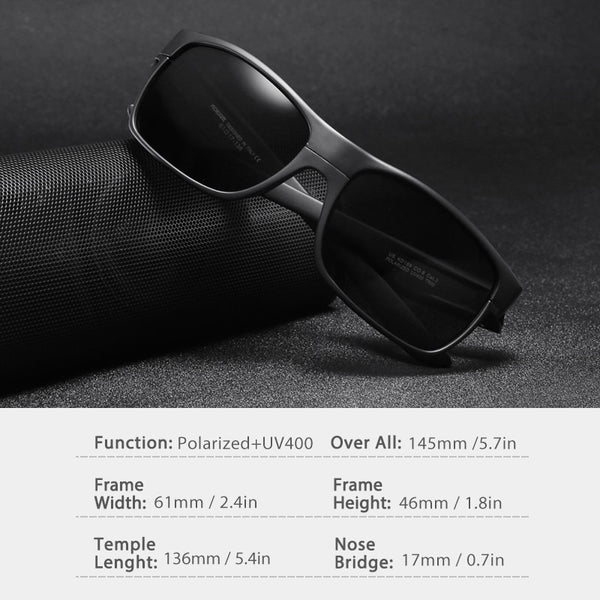 Men's Polarized Square 'The Flash Sports' Plastic Metal Sunglasses