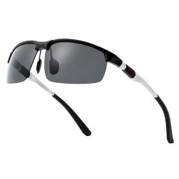 Men's Semi Rimless Sport 'Riff Raff' Metal Sunglasses