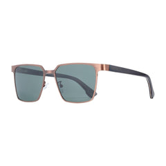 Men's Square Polarized 'Geometric' Metal Sunglasses