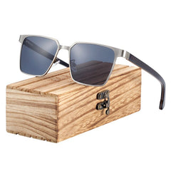 Men's Square Polarized 'Geometric' Metal Sunglasses