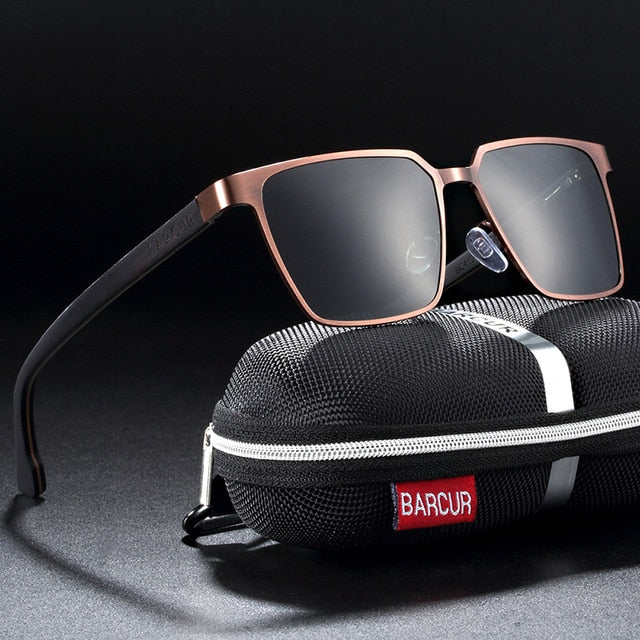 Unisex Square Polarized 'M Mac' Metal Sunglasses