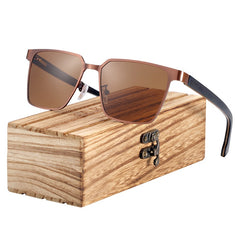 Men's Square Polarized 'Geometric' Metal Sunglasses