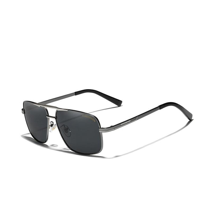 Men's Polarized Rectangular 'Steel F1' Metal  Sunglasses