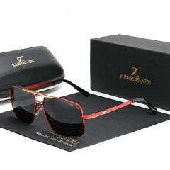 Men's Polarized Rectangular 'Steel F1' Metal  Sunglasses