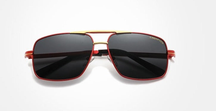 Men's Polarized Rectangular 'Steel F1' Metal  Sunglasses