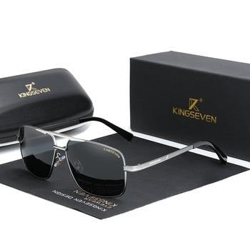 Men's Polarized Rectangular 'Steel F1' Metal  Sunglasses