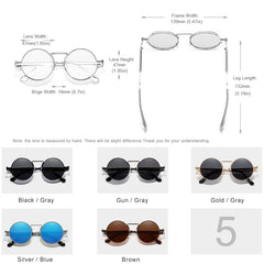 Unisex Oval Polarized 'Gothic 2.0' Metal Sunglasses