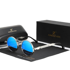 Unisex Oval Polarized 'Gothic 2.0' Metal Sunglasses