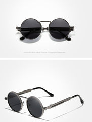 Unisex Oval Polarized 'Gothic 2.0' Metal Sunglasses