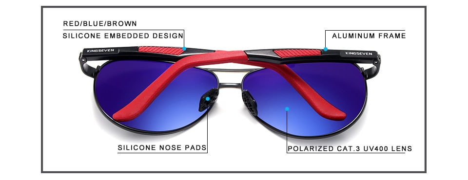 Men's Aluminum 'New Breed' Polarized Aviator Sunglasses