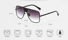 Unisex Square 'Double Men' Plastic Sunglasses